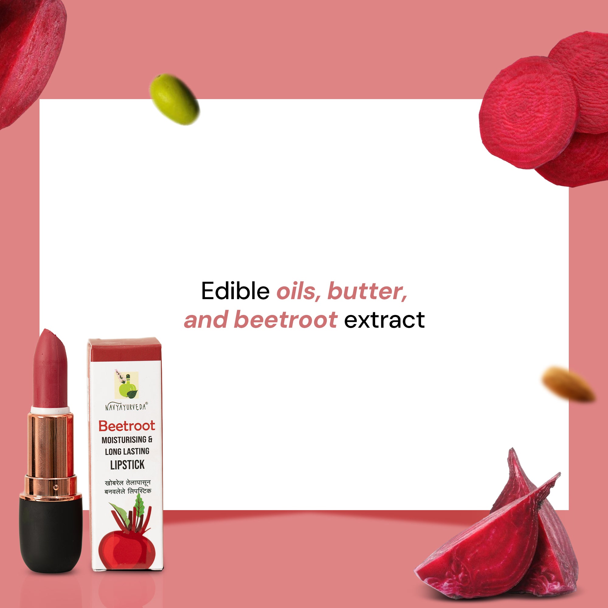 Navyayurveda's Beetroot Moisturizing and Long Lasting Lipstick