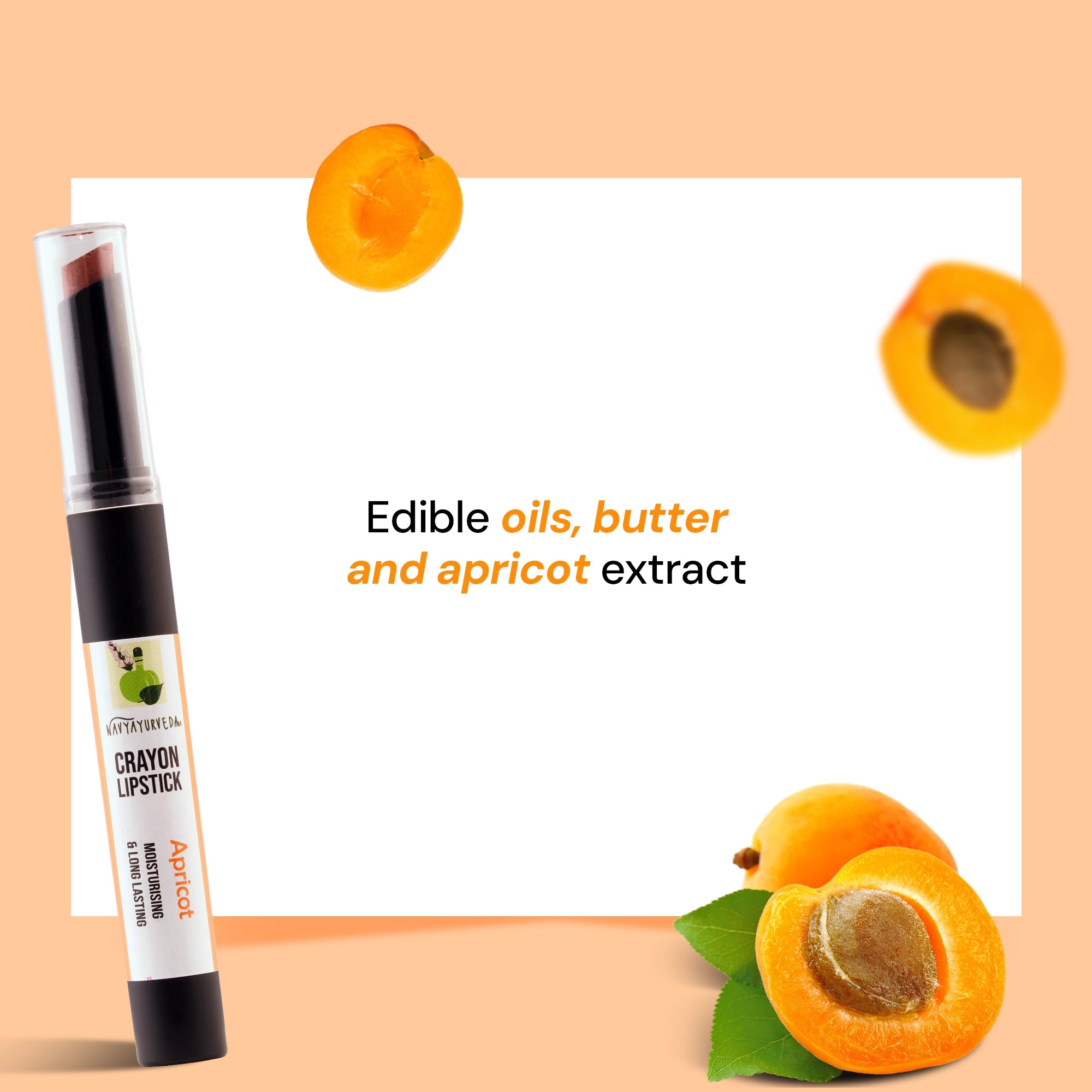 Navyayurveda's Apricot Moisturising & Long Lasting Crayon Lipstick