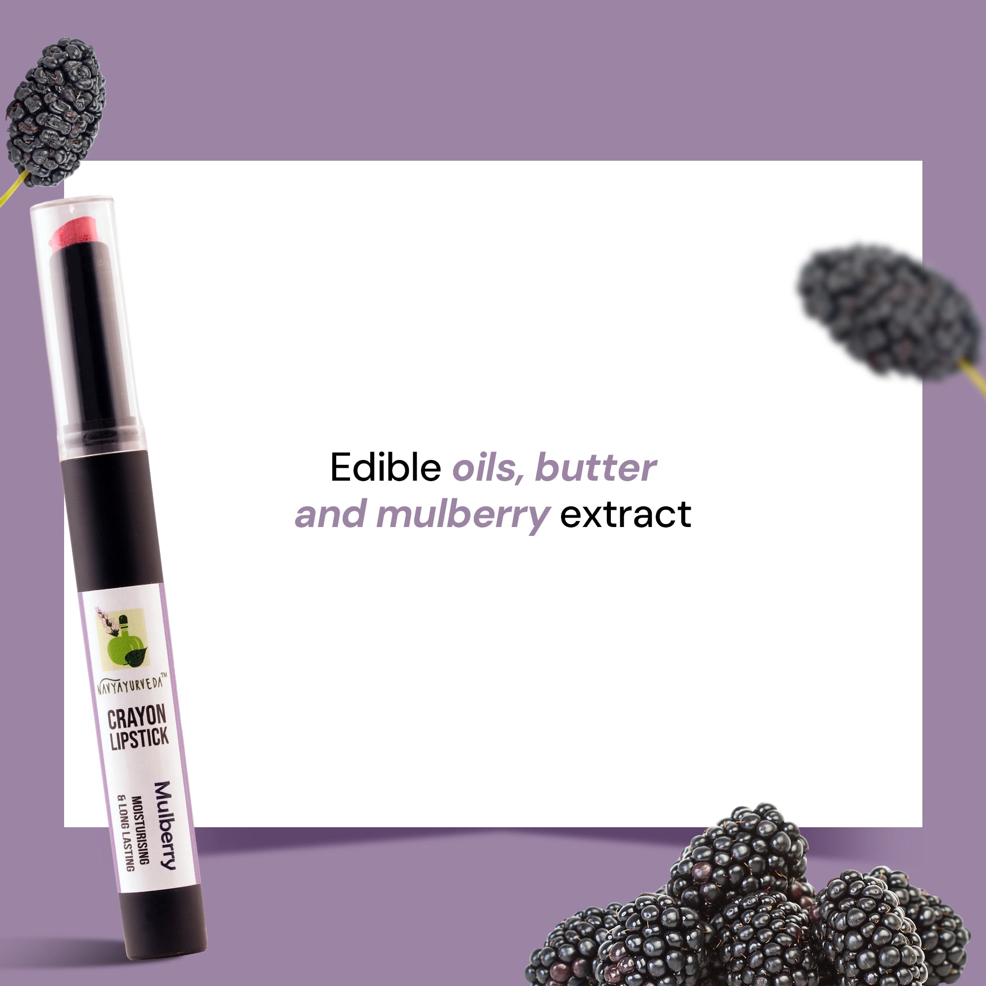 Navyayurveda's Mulberry Moisturising & Long Lasting Crayon Lipstick