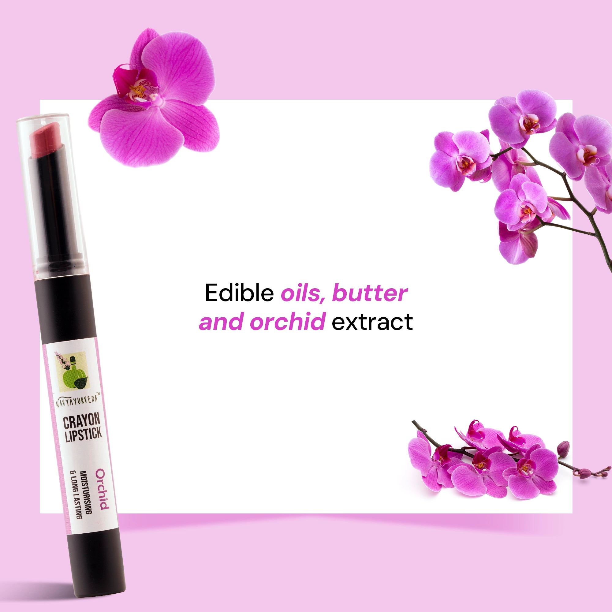Navyayurveda's Orchid Moisturising & Long Lasting Crayon Lipstick