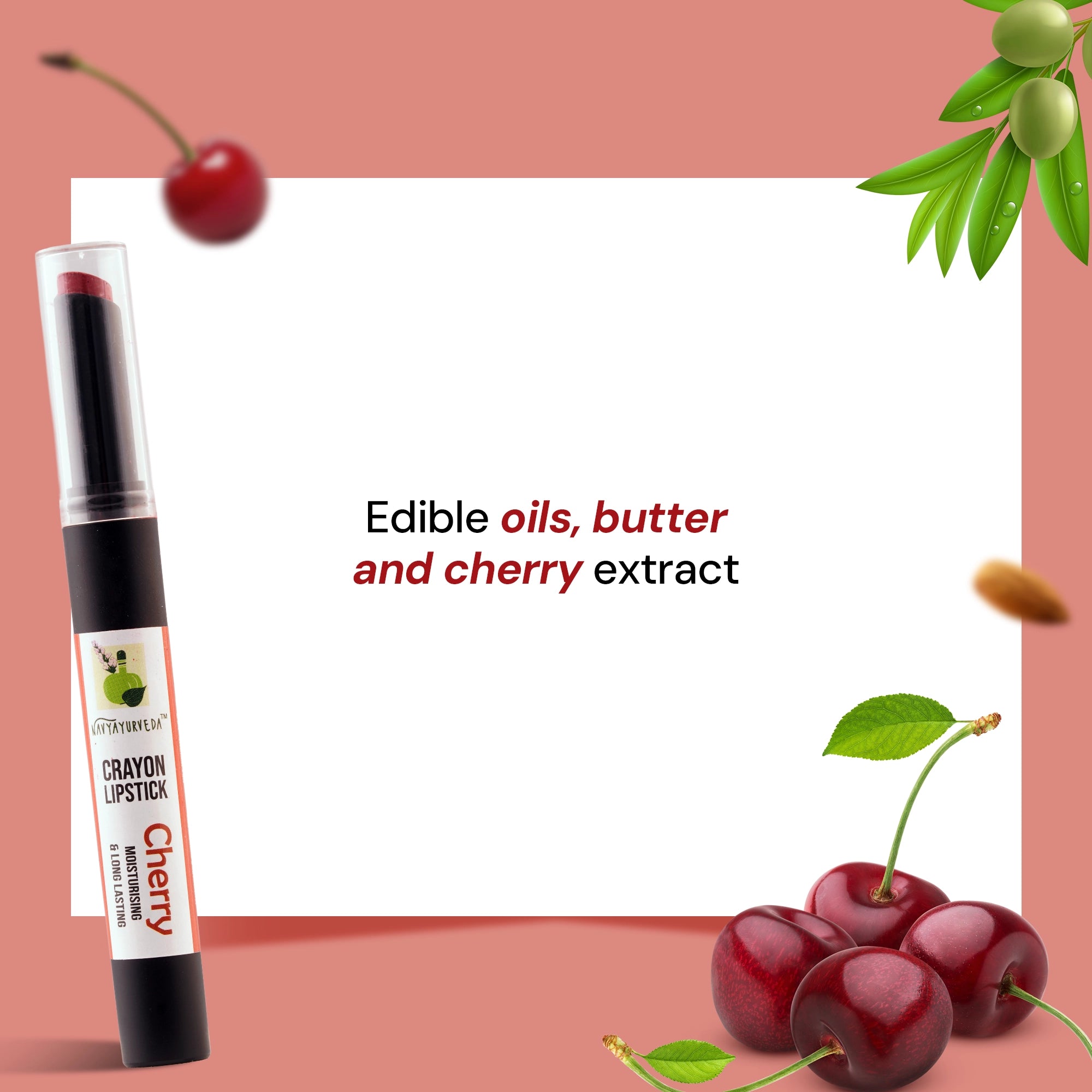 Navyayurveda's Cherry Moisturising & Long Lasting Crayon Lipstick