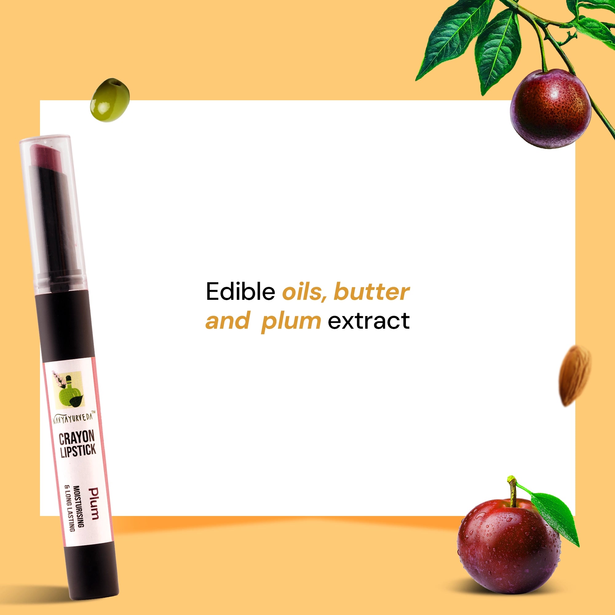 Navyayurveda's Plum Moisturising & Long Lasting Crayon Lipstick