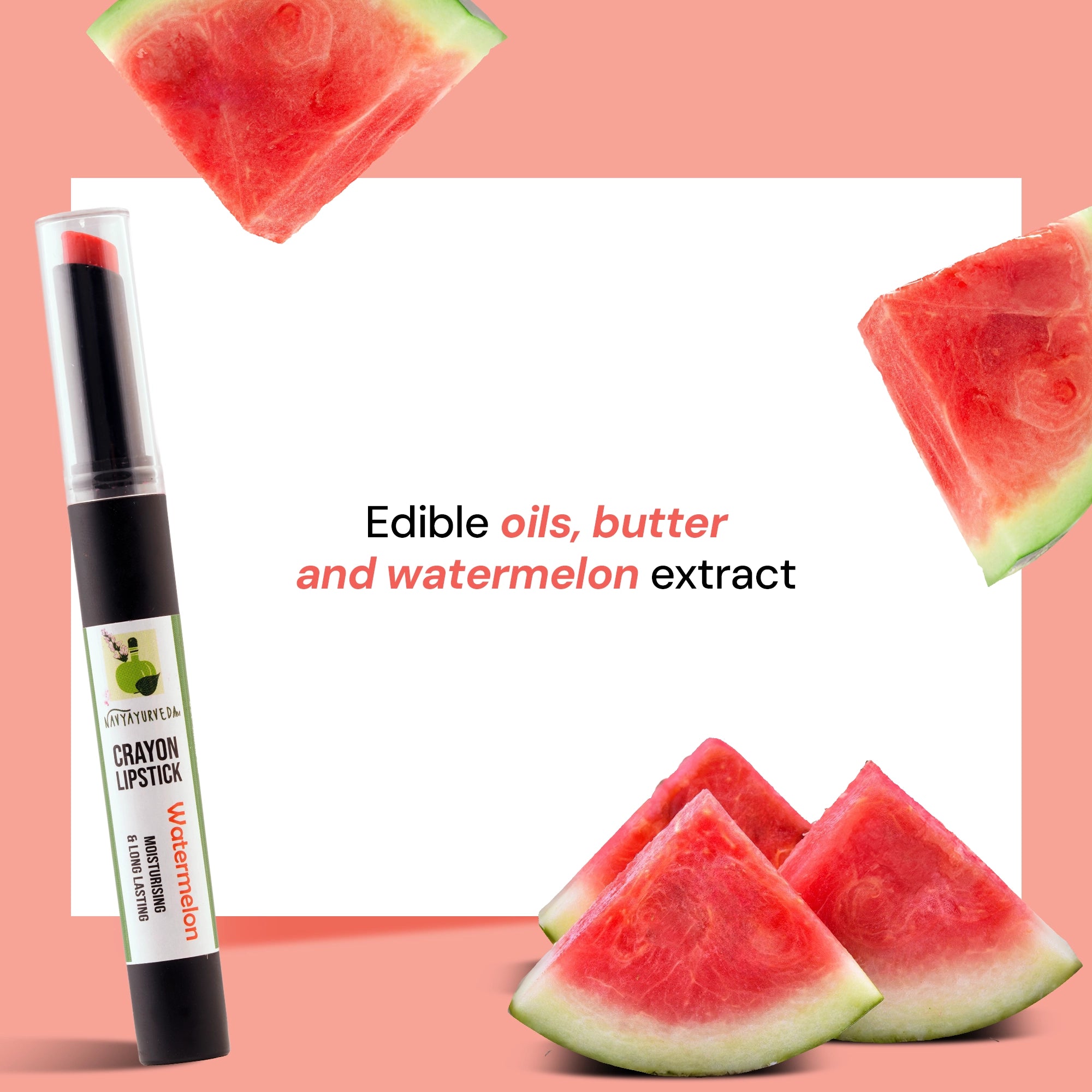 Navyayurveda's Watermelon Moisturising & Long Lasting Crayon Lipstick