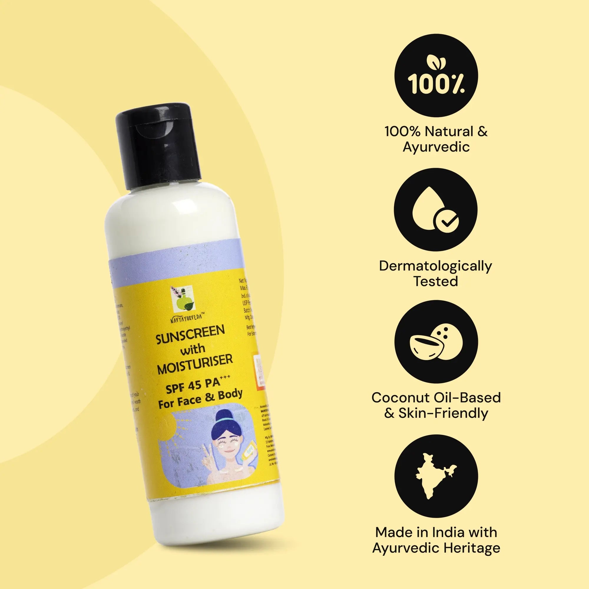 Sunscreen With Moisturiser SPF 45 PA+++ For Face & Body