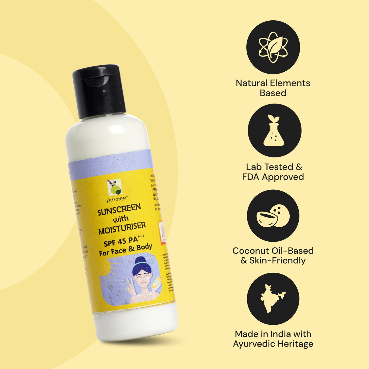 Sunscreen With Moisturiser SPF 45 PA+++ For Face & Body