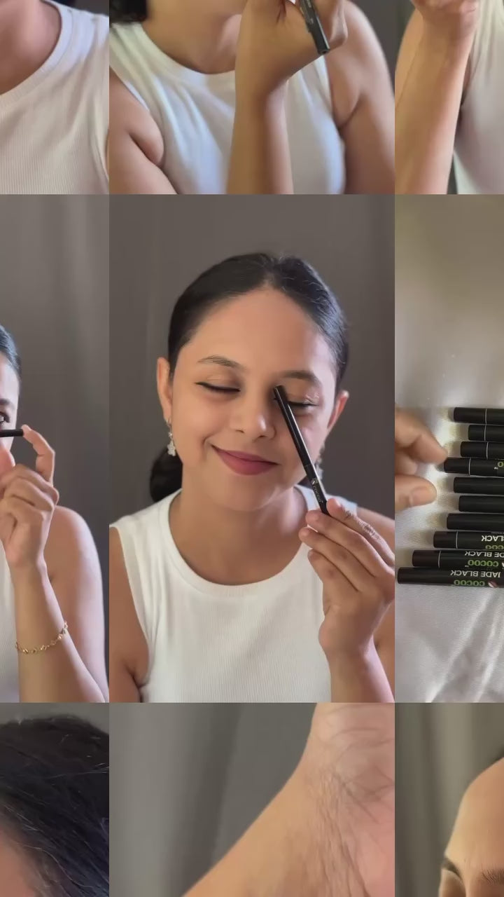 Load video: Navyayurveda&#39;s Jade Black Kajal Pencil
